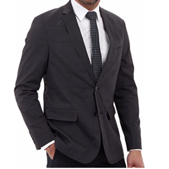 Calvin Klein Charcoal Glen Plaid Sport Coat, XL - Picture 8 of 8